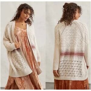 Pilcro Cable Knit Open Cardigan, Size XS/S